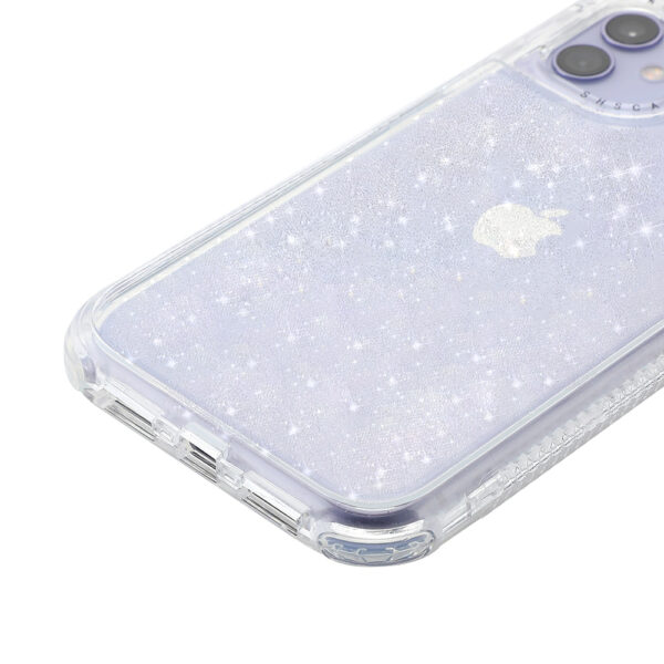 Funda 3 en 1 brillos con iphone morado