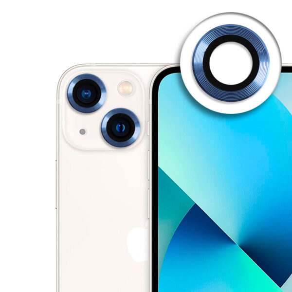 Cristal lente de camara azul